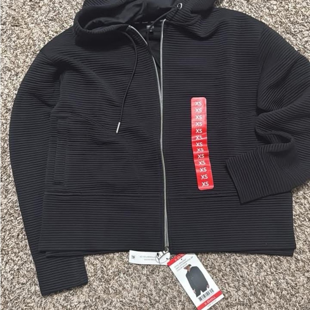 DKNY Black Ribbed Hoodie